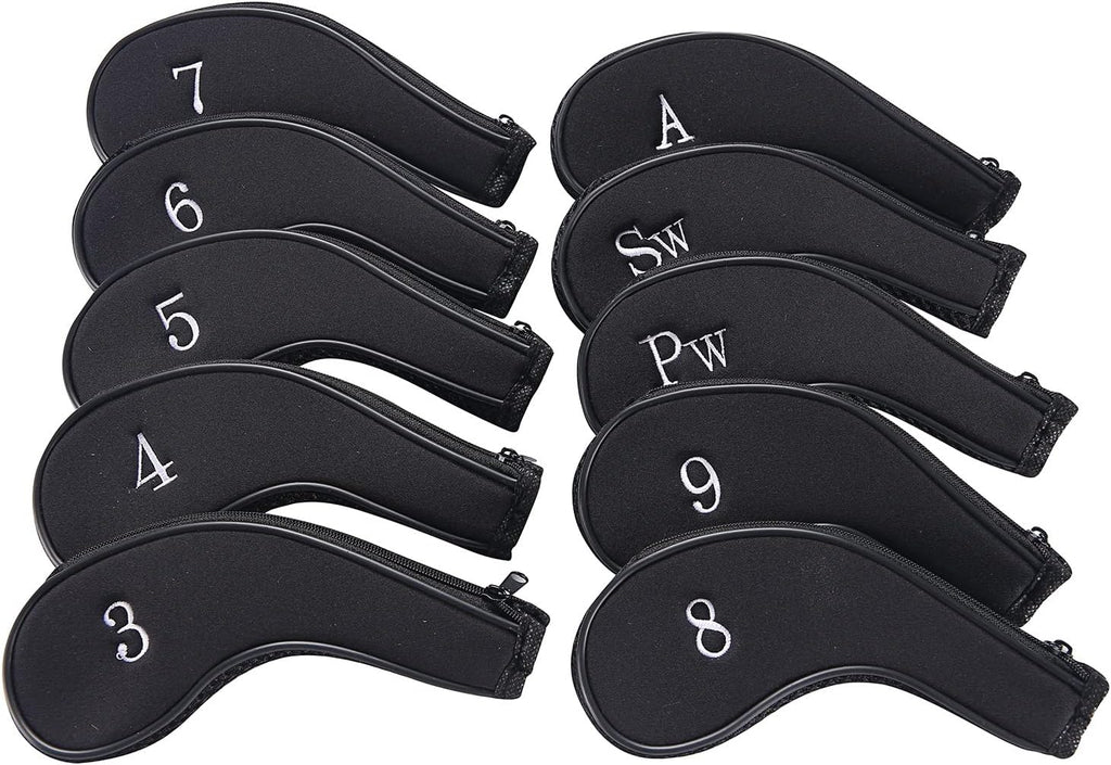 Sword &Shield sports Neoprene Zipper Golf Club Iron Head Covers Iron Covers 10pcs/Set
