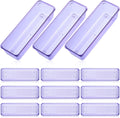 Maitys 12 Pcs Vanity Drawer Organizer 9 x 3 x 2 Inches Clear Plastic Utensil Organizers Kitchen