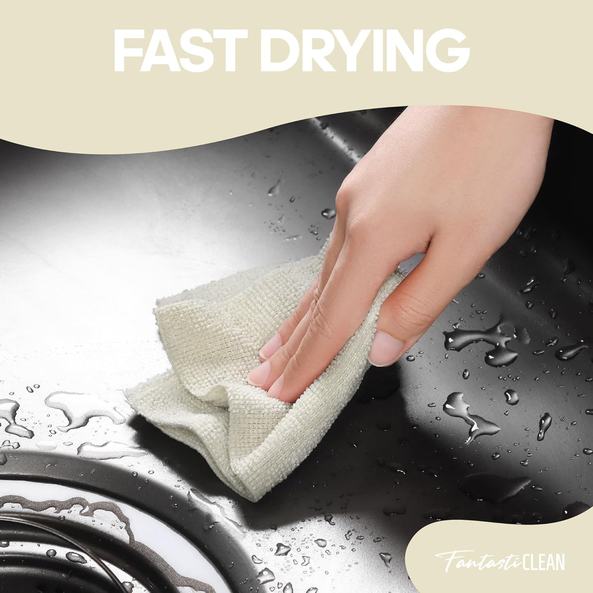 Fantasticlean Microfiber Cleaning Cloth Roll -60 Pack, Tear Away Paperless Towels, 8" x 8"