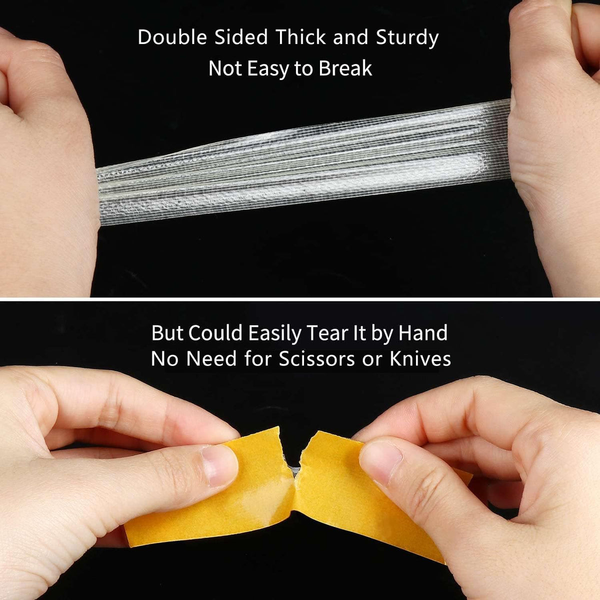 3Pack Double Sided Tape Heavy Duty, 2in x 66FT (198FT Total), Super Sticky Resistente Clear Tape
