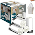 FORID Mini Drawstring Trash bags - 1.2 Gallon White Plastic Garbage Bags 240 Count Small Can Liners