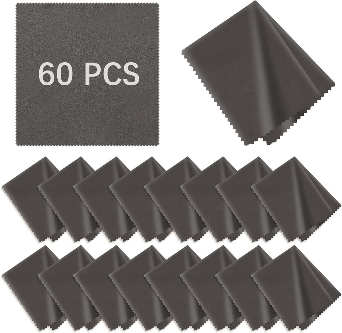 60 Pack Microfiber Cleaning Cloth for Glasses (5.5"x5.5"), Eye Glasses Clean Cloths Bulk Microfiber