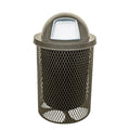 COATEDOUTDOORFURNITURE 32-Gallon Heavy-Duty Expanded Metal Round Trash Receptacle, Commercial
