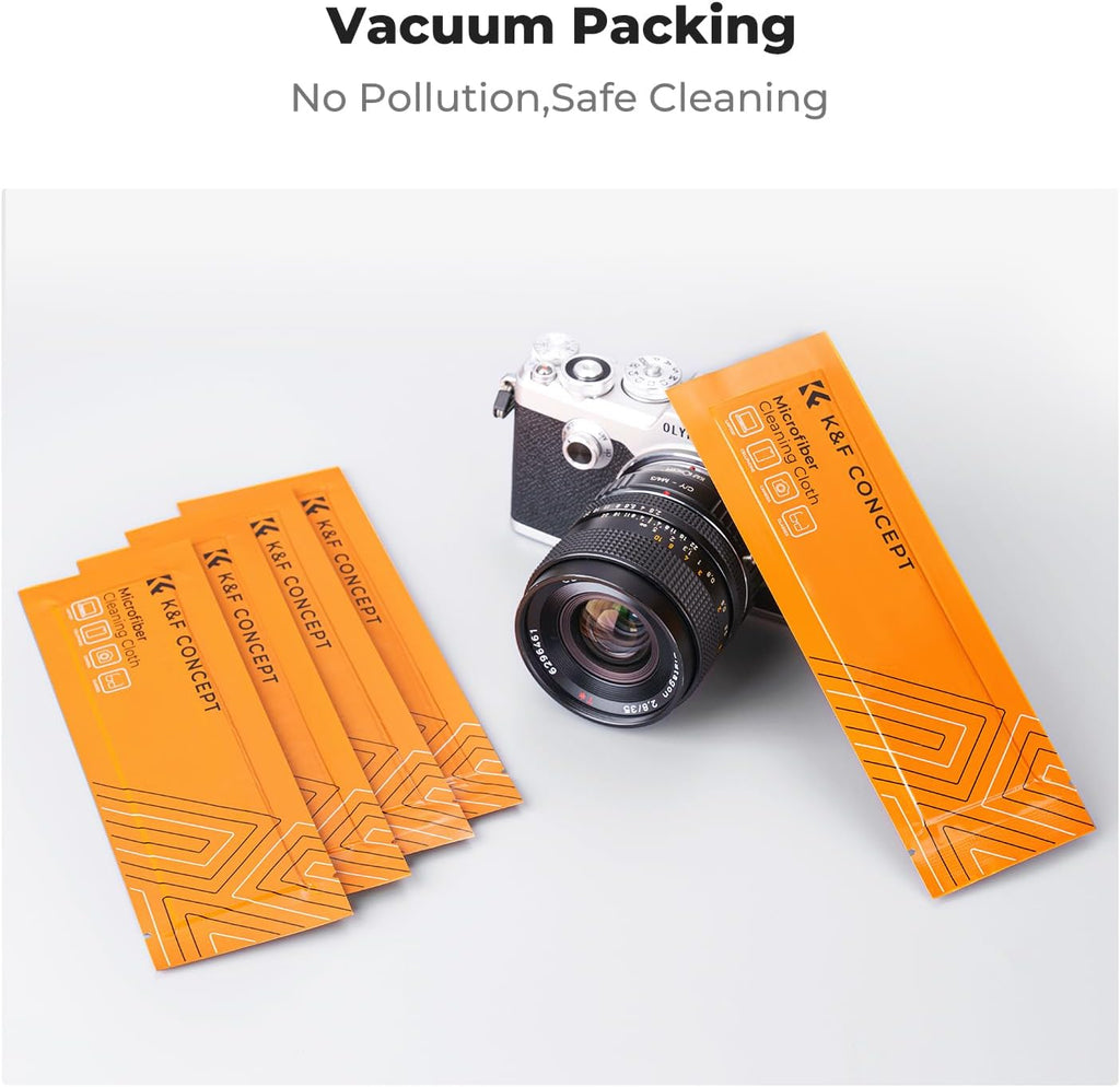 K&F CONCEPT 20 Pack Microfiber Cleaning Cloths, 6x6in Glasses Cleaning Cloths, Premium Camera Lens