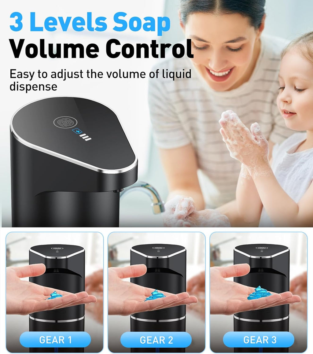Automatic Soap Dispenser,Touchless Hand Wall Mount Rechargeable 3 Gear Adjustable Electric Soap