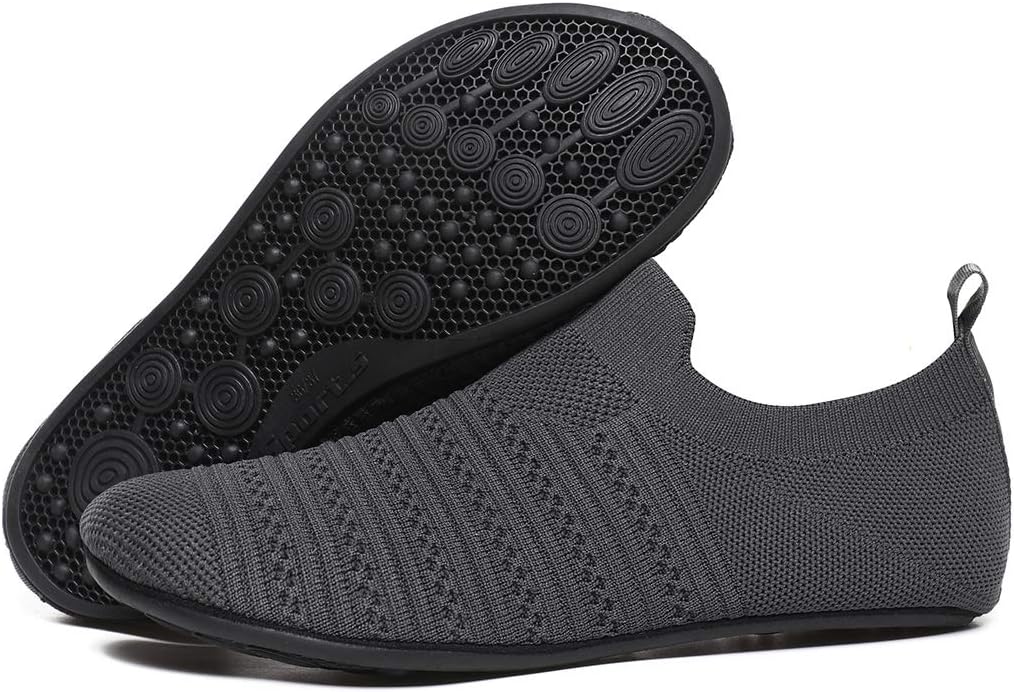 QZKDM Lightweight Slip on Grip Indoor House Slippers Barefoot Non Slip Home Exercise Yoga Shoes for
