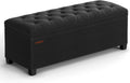 SONGMICS Storage Ottoman Bench, Foot Rest with Legs, 15.7 x 43.3 x 15.7 Inches, End of Bed Bench