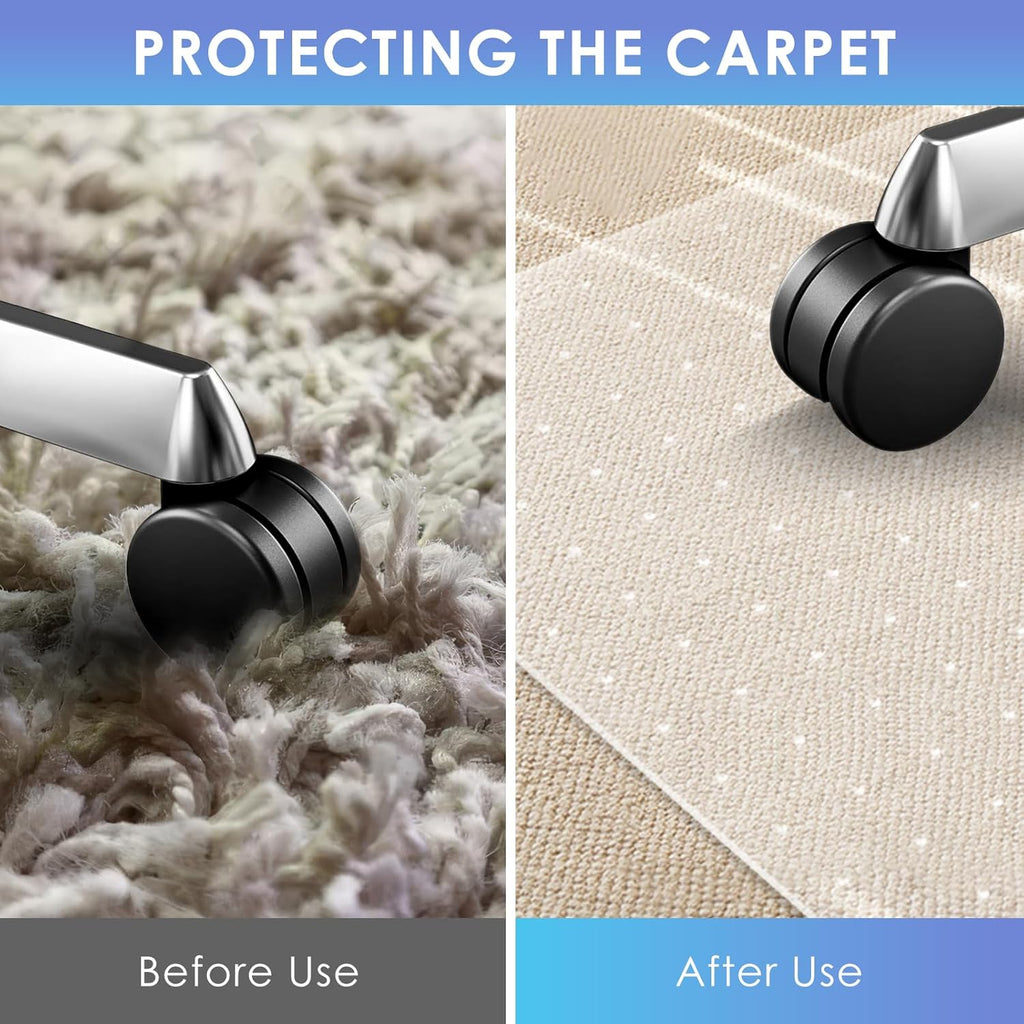 Vicwe Office Chair Mat for Carpeted Floors, 55"X36" Rectangle Desk Chair Mats with Studs for Low
