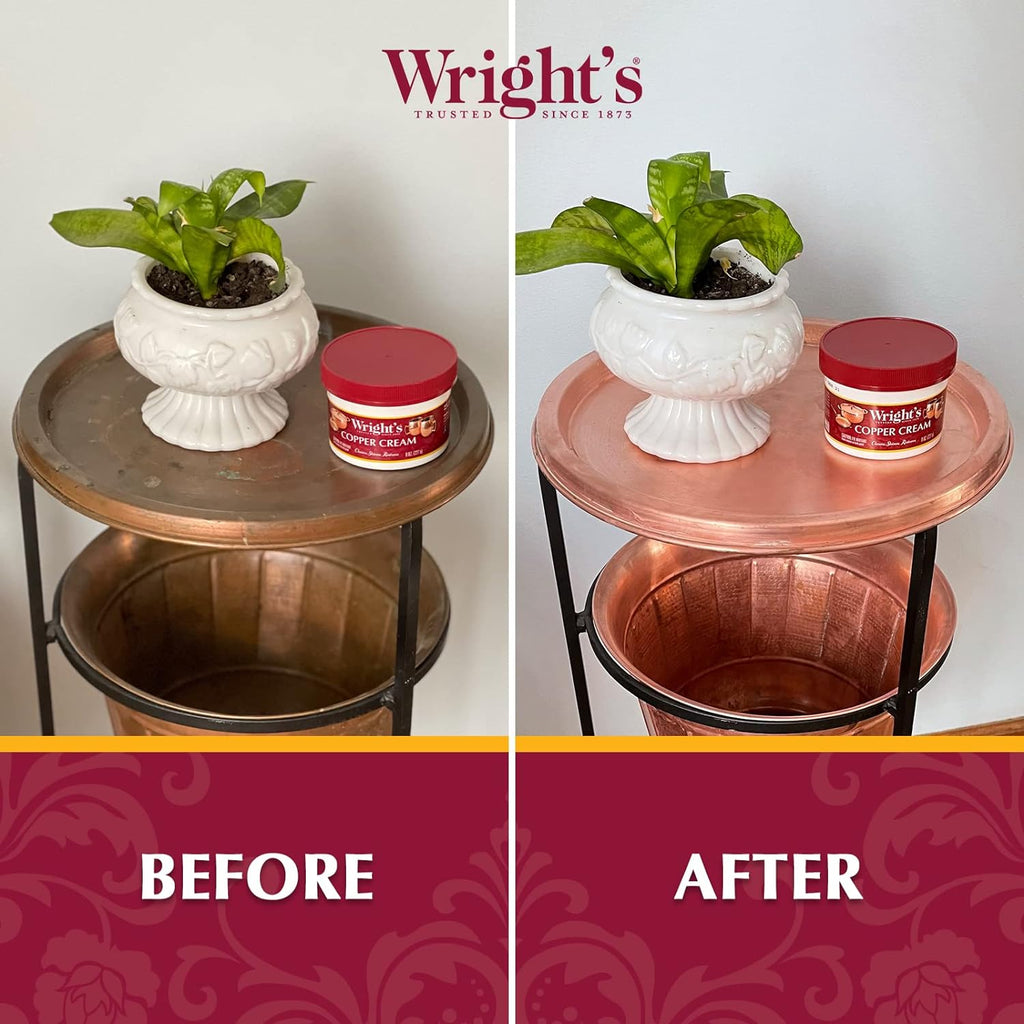 Wright's by Weiman Cream Copper and Brass Cleaner - Gently Cleans and Removes Tarnish without