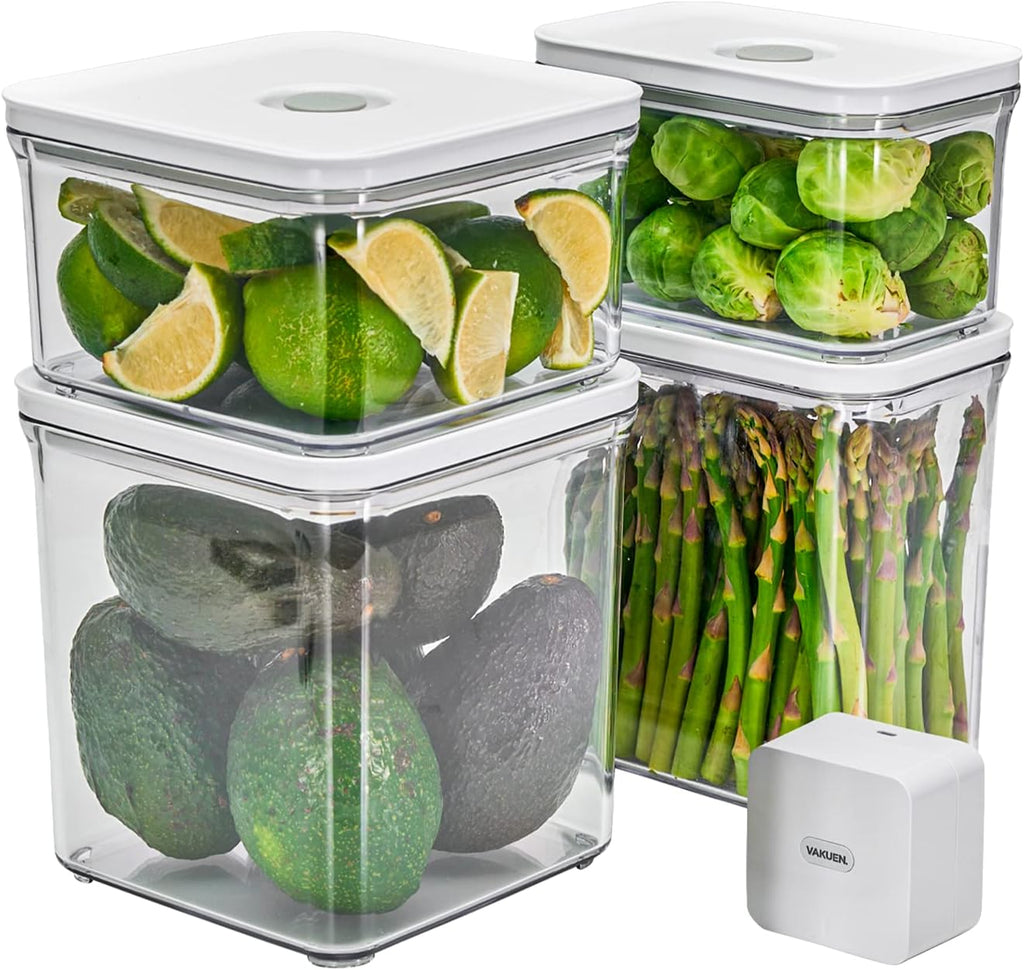 VAKUEN Premium Airtight Food Storage Containers & Vacuum Sealer Machine Starter Set, 4-piece