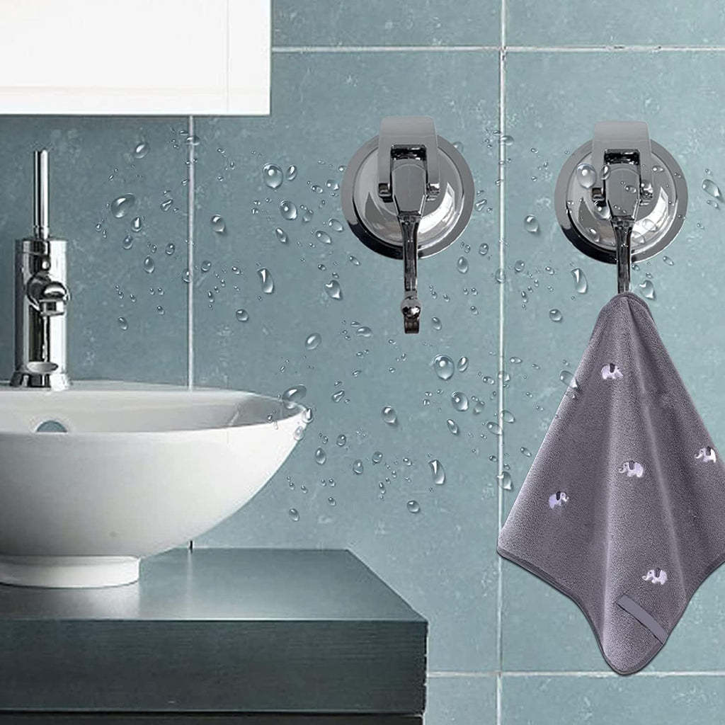 Heavy Duty Suction Cup Hooks for Shower, Bathroom Robe - Vacuum Glass Hooks, Reusable, No Hole