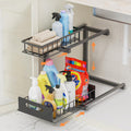 Under Sink Organizer Storage 2-Tier Heavy Duty Metal Pull Out Cabinet Organizer Slide Out Sink