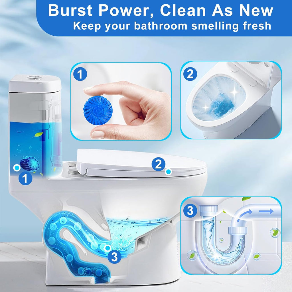 Toilet Bowl Cleaner Tablets 40 Pcs, Septic Safe Automatic Toilet Tank Cleaner with