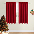 DWCN Christmas Red Blackout Curtains for Bedroom –Rod Pocket Thermal Insulated Room Darkening