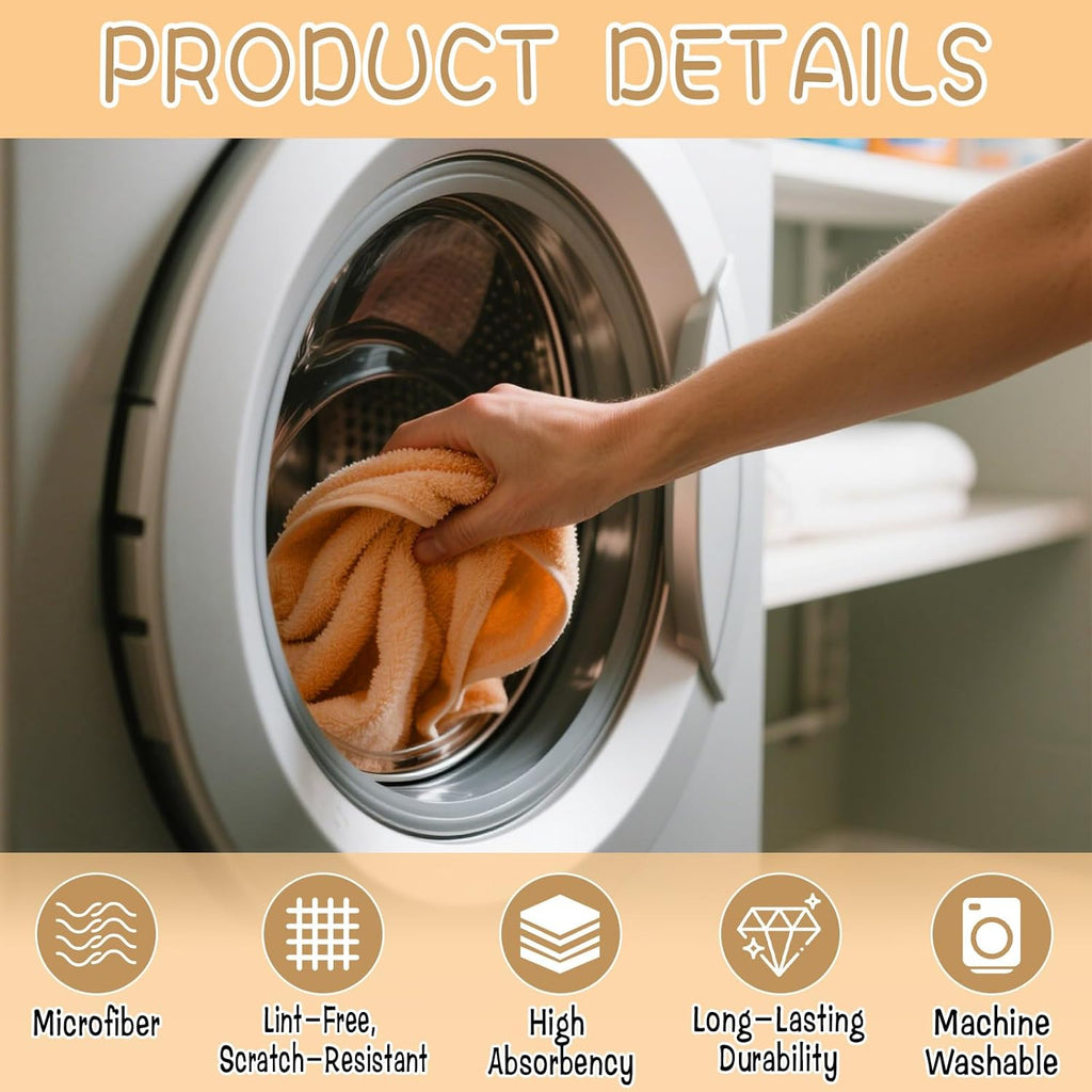 6 Pack Extra Large Microfiber Cleaning Cloths 20"x30", Lint-Free Reusable Towels for Home, Glass