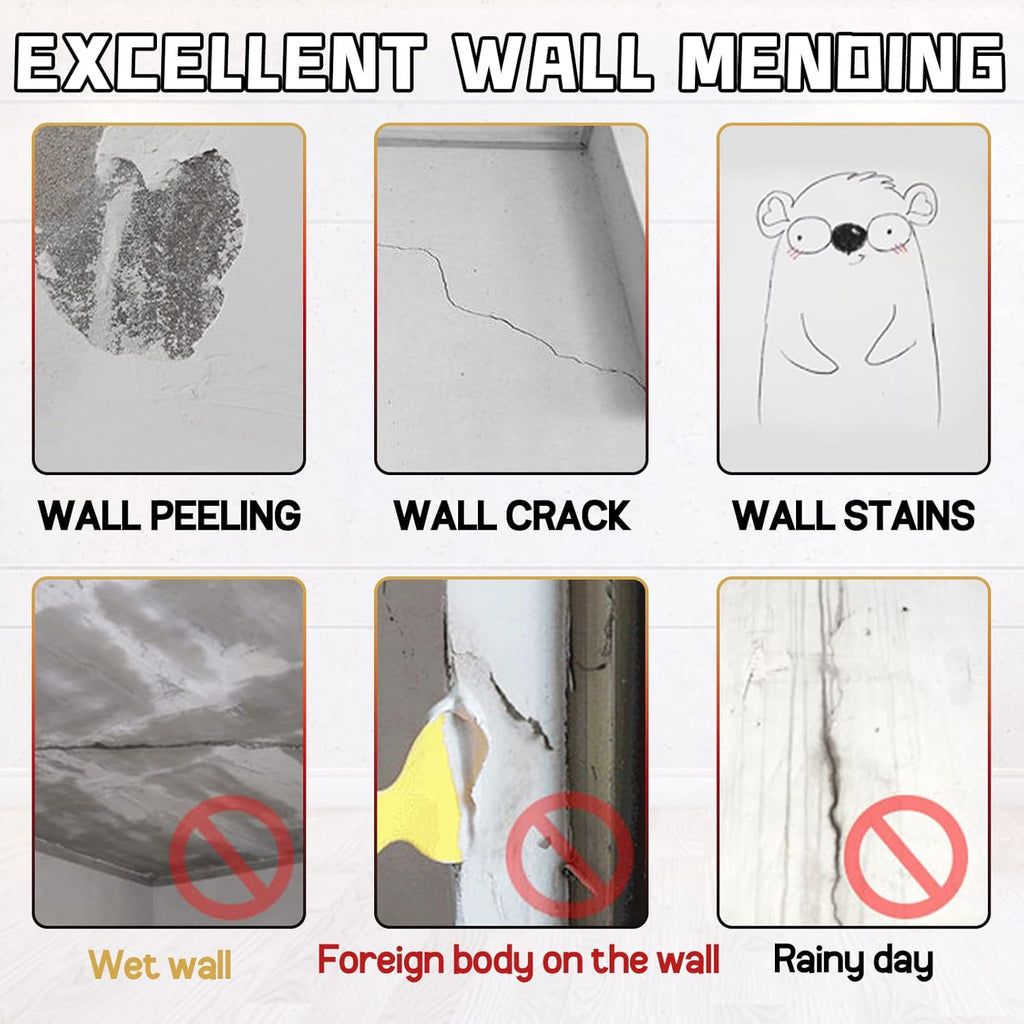 Drywall Patch Repair Kit with Scraper, White Wall Mending Agent with 2 Pcs Aluminum Drywall(2
