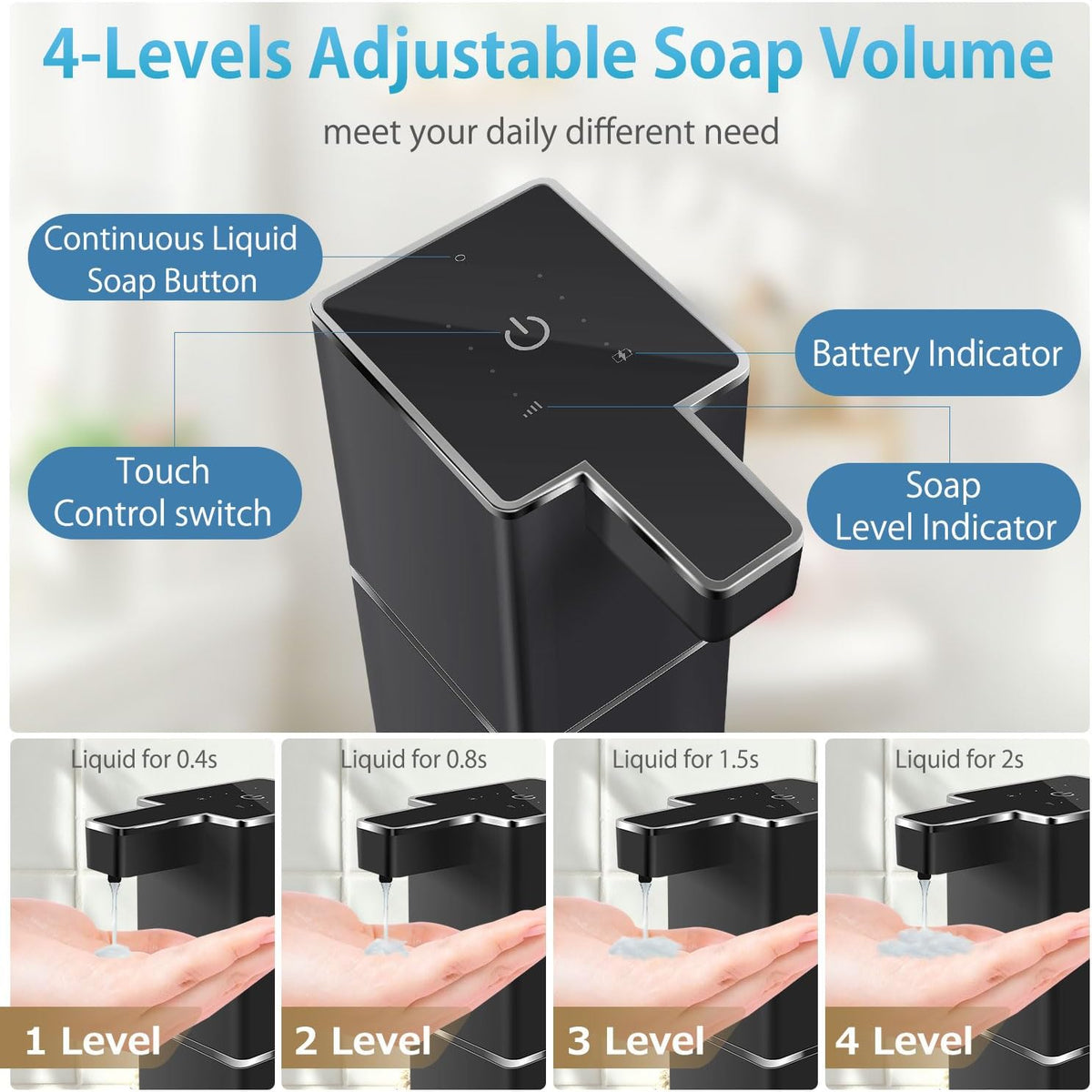 Automatic Liquid Soap Dispenser Touchless Soap Dispenser 380ml/12.8oz Rechargeable, Wall Mounted,4