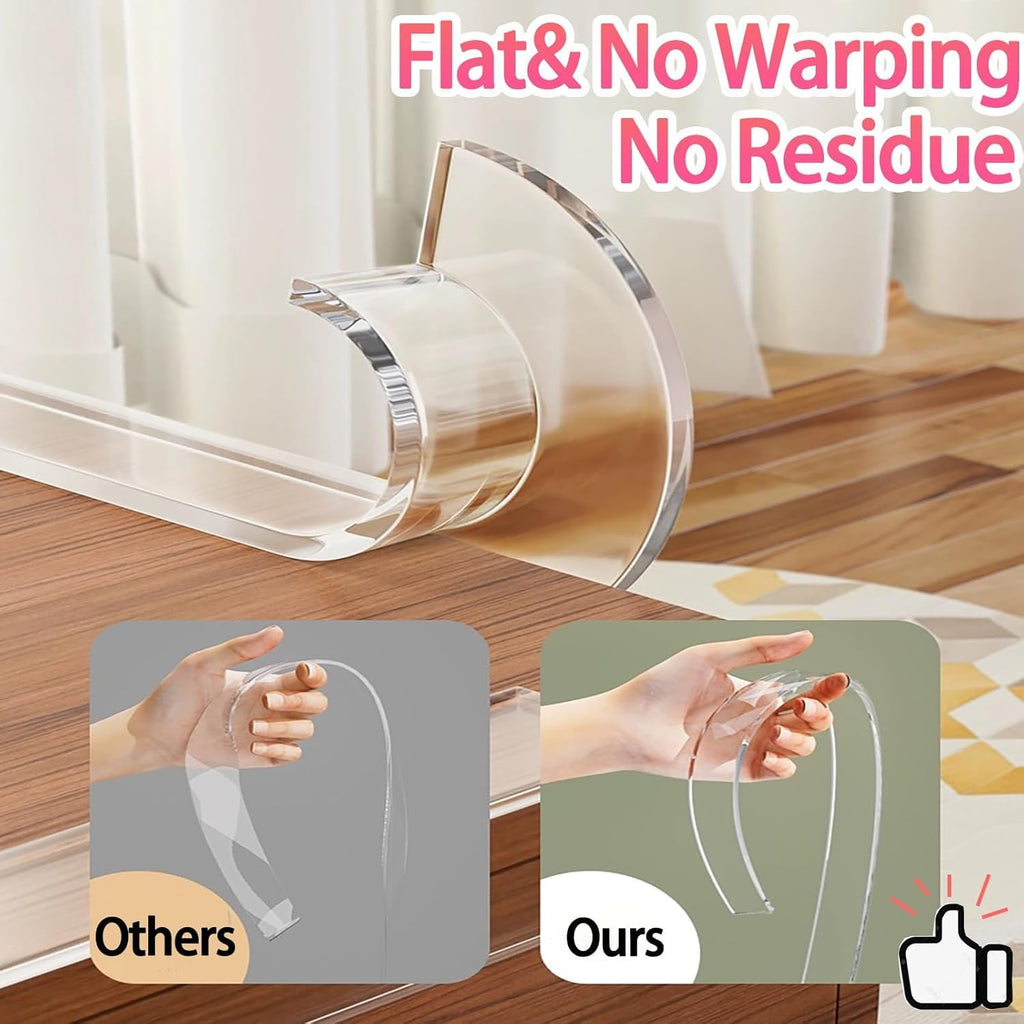 Clear Soft Corner Protectors for Furniture Strip,0.8in x13FT,2 RollSharp Edge & Table Bumper,Window