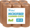 AIDEA Microfiber Cleaning Cloth 330 Sheets 6 Roll, Microfiber Towels for Cars, Shop Rags Washable