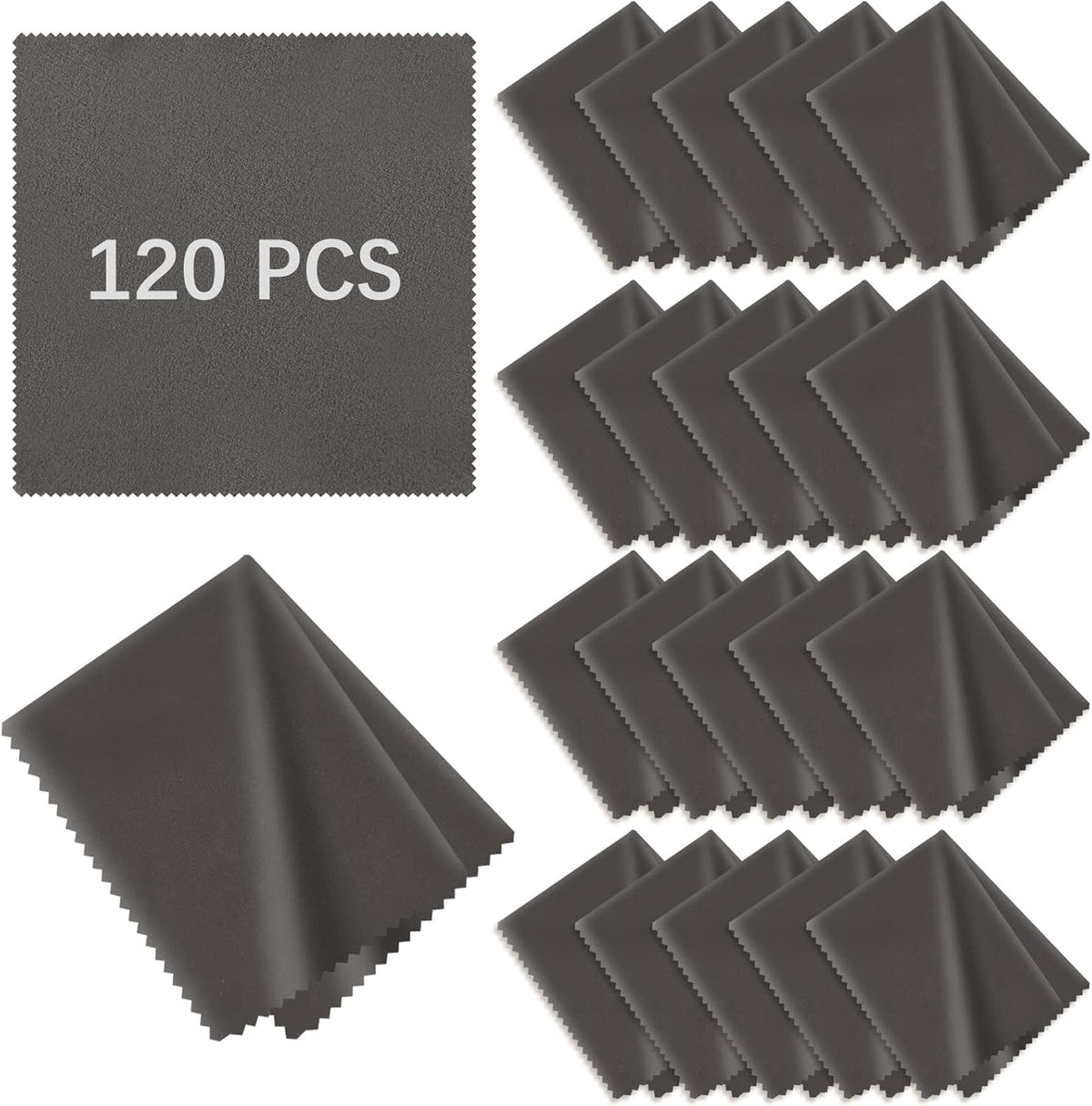 120 Pack Microfiber Cleaning Cloth for Glasses (5.5"x5.5"), Eye Glasses Clean Cloths Bulk