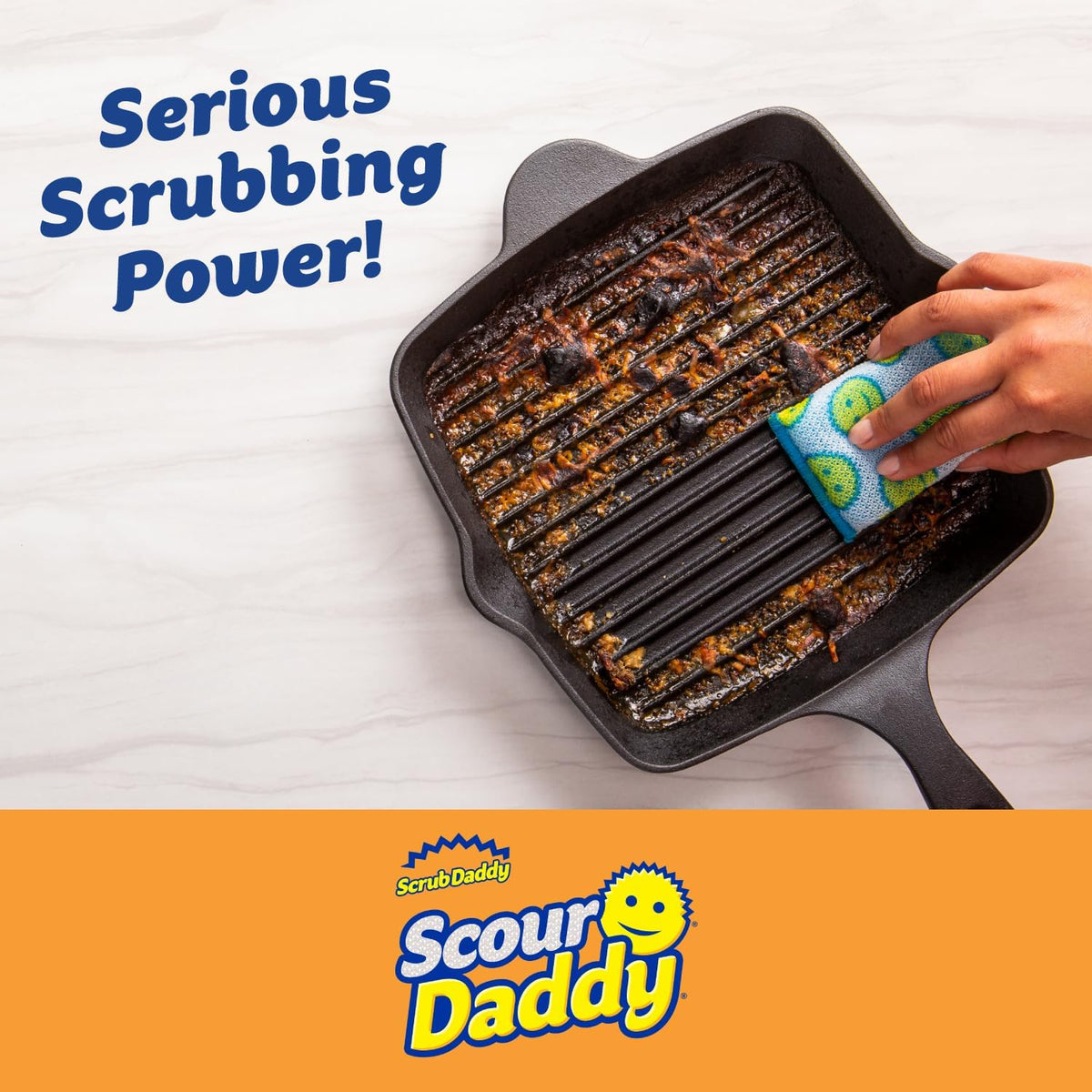 Scrub Daddy Scour Daddy Scouring Pad - Non Scratch Scouring Pad - Sponges for Dishes & Cleaning