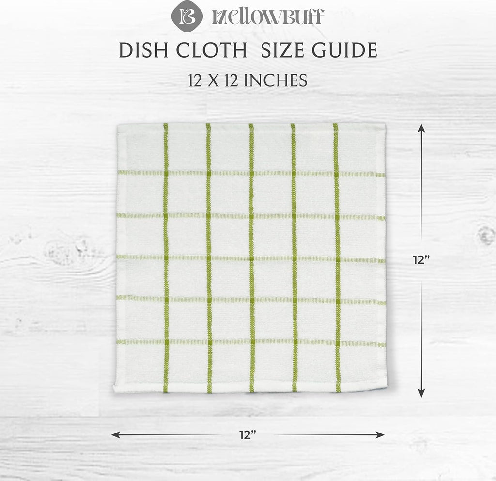 100% Cotton Terry Dish Cloth & Dish Towel, 6 Pack, Super Soft and Absorbent Kitchen Towels, Perfect