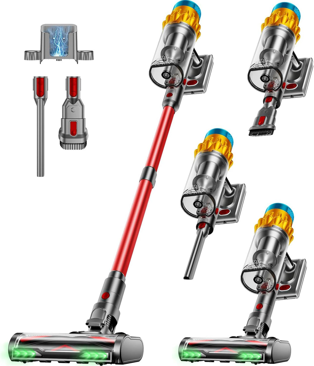 Cordless Vacuum Cleaner, 600W/50KPA, Max 70 Mins Runtime, Self-Standing Vacuum Cleaners for Home