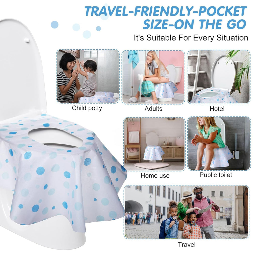 50 Packs Disposable Toilet Seat Covers Extra Large Individually Wrapped for Kids and Adults