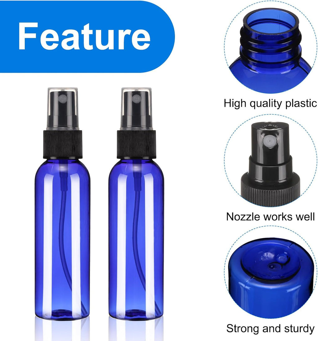 uxcell 10 Pack Spray Bottles, 2 Oz/60ML Reusable Clear Empty Mist Plastic Mini Travel Bottle