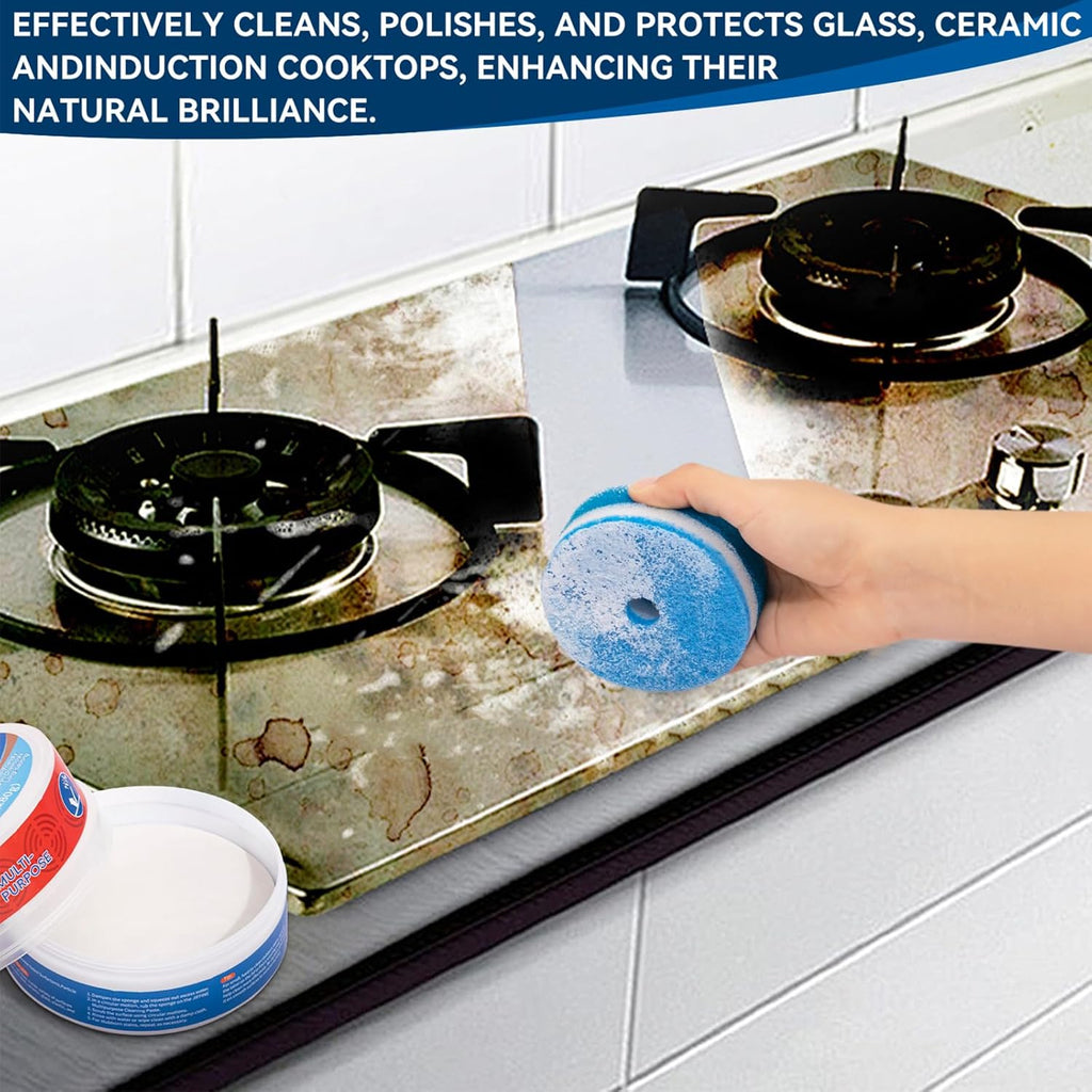 Cooktop Cleaner Paste, Easily Remove Burned-On Food, Grease and Watermarks, Leaving Your Glass Cook