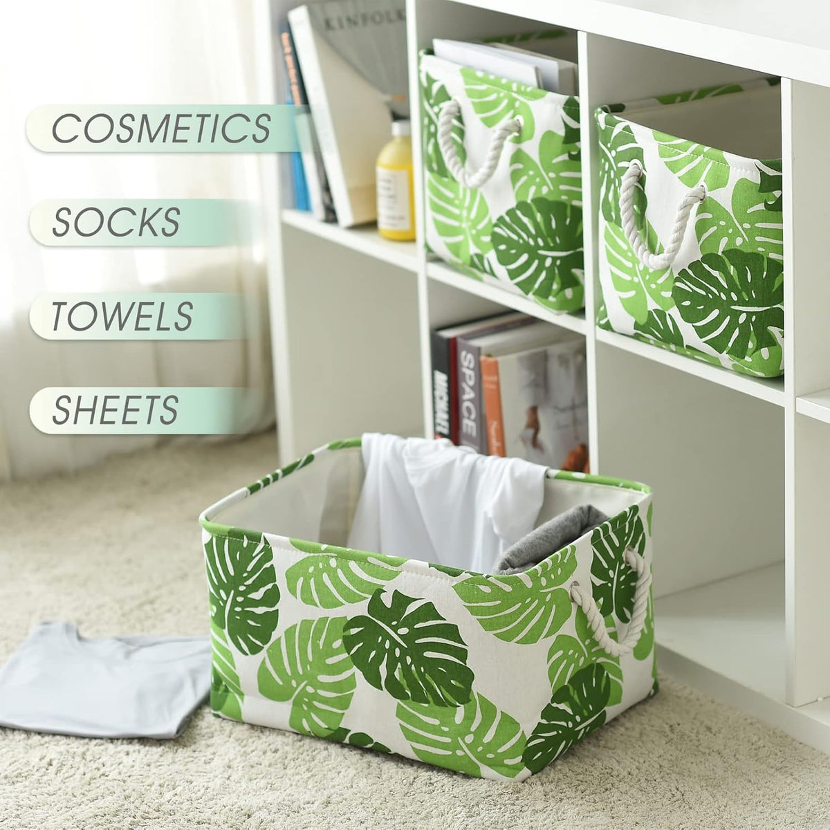 Storage Cubes, Storage Bins Baskets for Organizing 4 Pack for Organizing Toys, Clothes, Closet