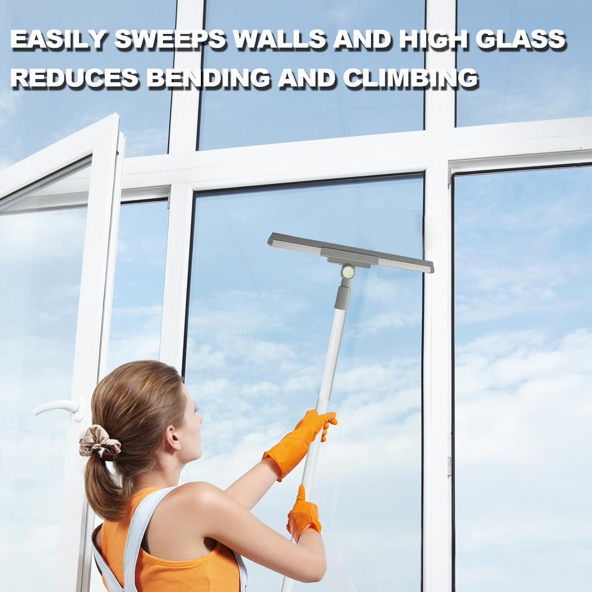 Squeegee Broom for Floor Shower Squeegee with Long Handle Rubber Wiper for Bathroom Tile Shower