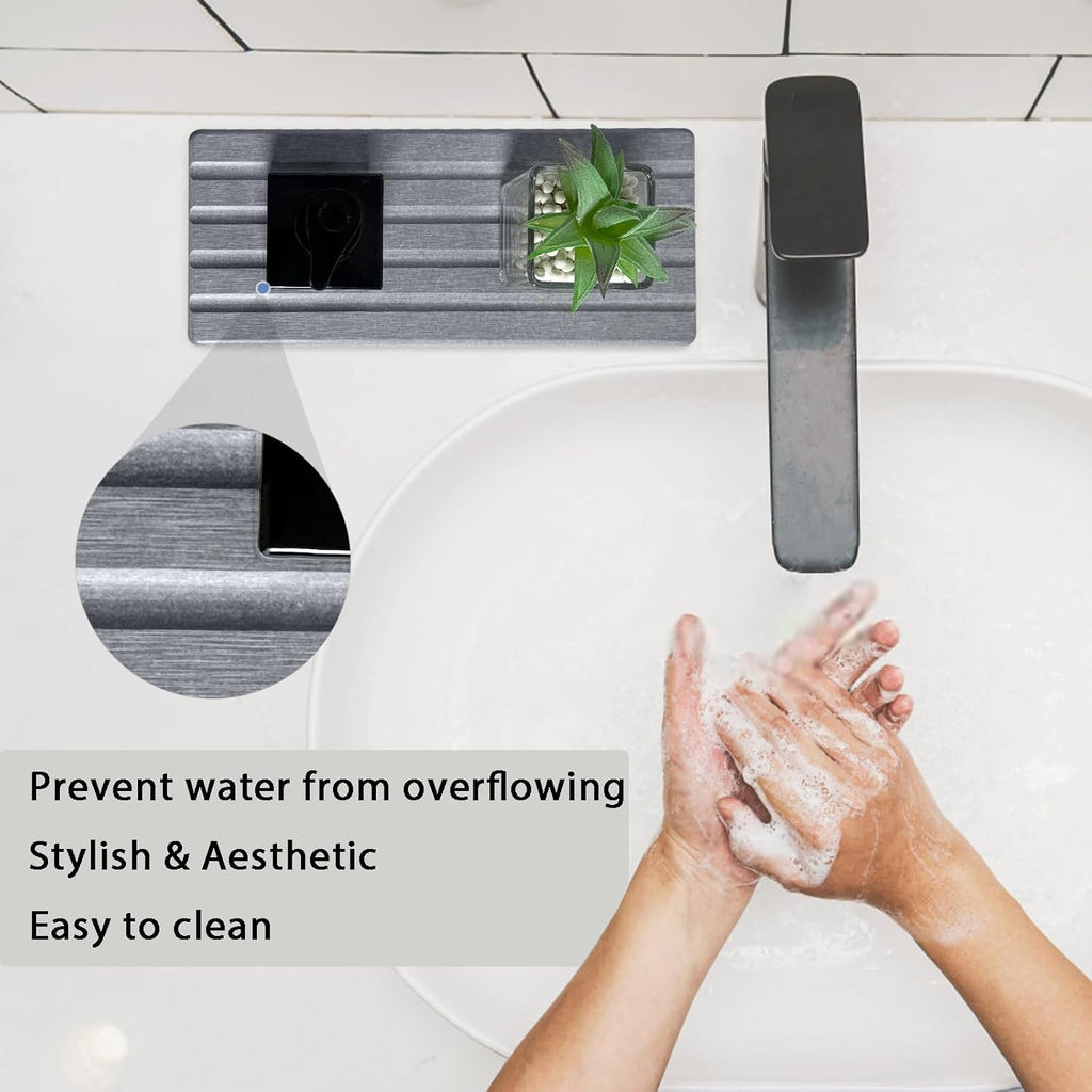 Set of 3 Diatomite Hand Soap Holder, Water Absorbing Stone Tray for Kitchen Countertop, Fast-Drying