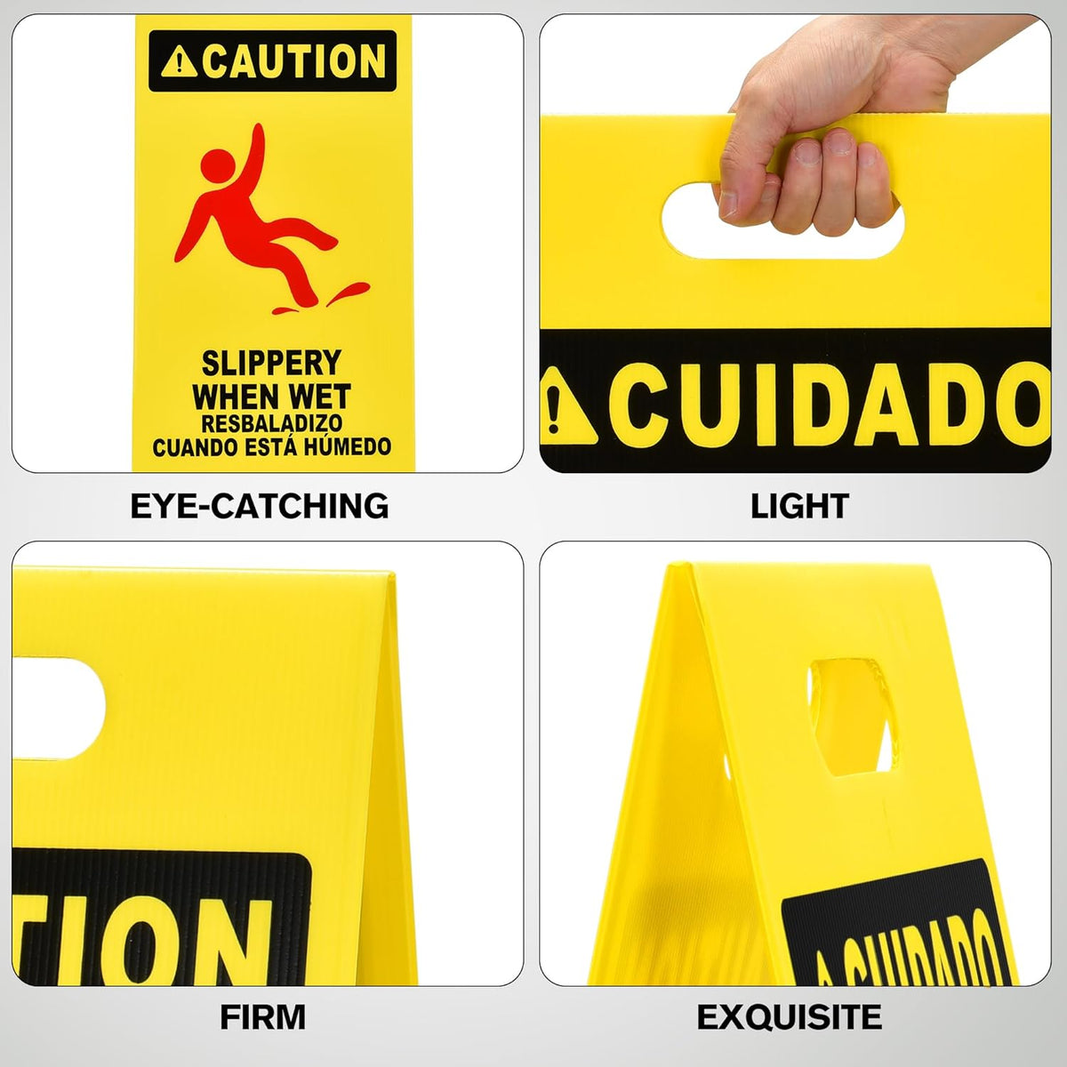 MATTHEW CLEANING 25'' Industrial Wet Floor Sign 12 Pack 2-Sided Durable Corrugated Plastic Birght