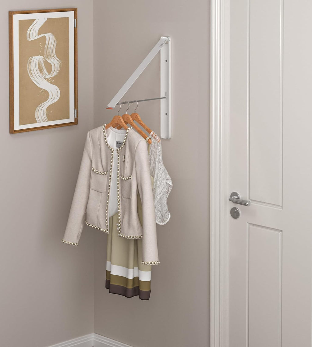 Dr.DJ Clothes Drying Rack, Wall-Mounted Retractable & Foldable Clothes Hanger for Laundry Room