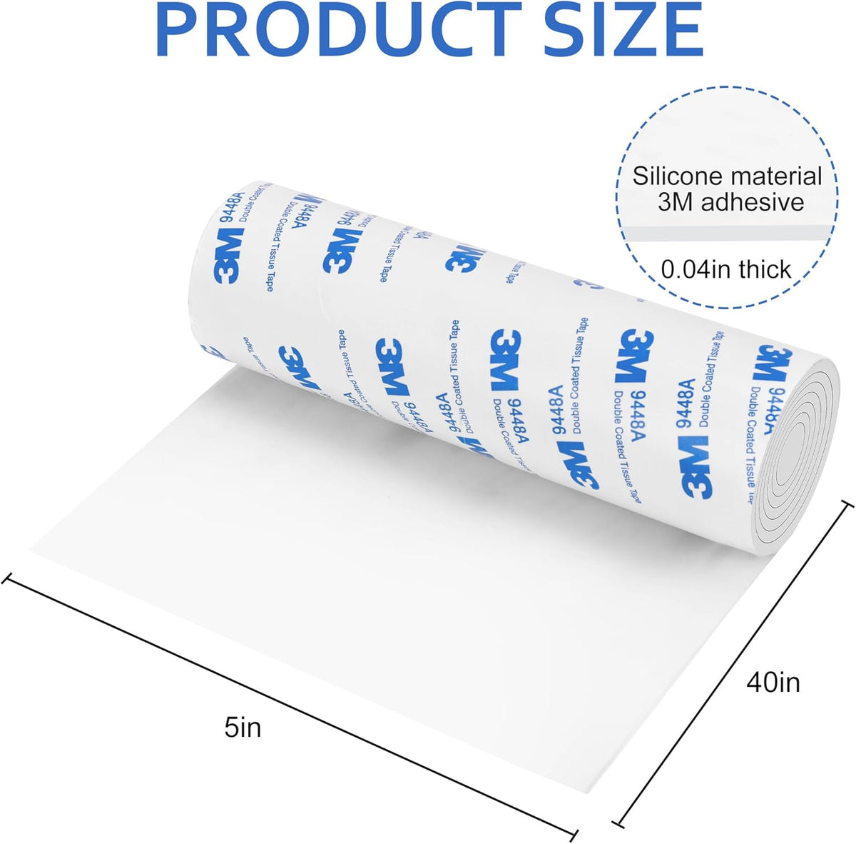 Silicone Furniture Pads, 5" x 40" Non Slip Furniture Pads Anti Skid Pads Non Slip Self Adhesive