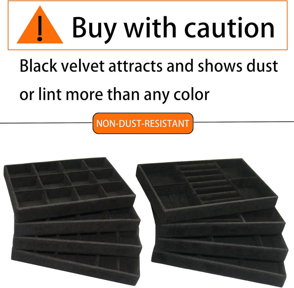 Jewelry Organizer Drawer 8 Set Jewelry Boxes Velvet Jewelry Drawer Organizer Stackable Jewelry Tray