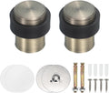 PATIKIL 2Set Round Door Stoppers, 46mm Stainless Steel Door Stop Doorstop Wedge Metal Cylinder Self