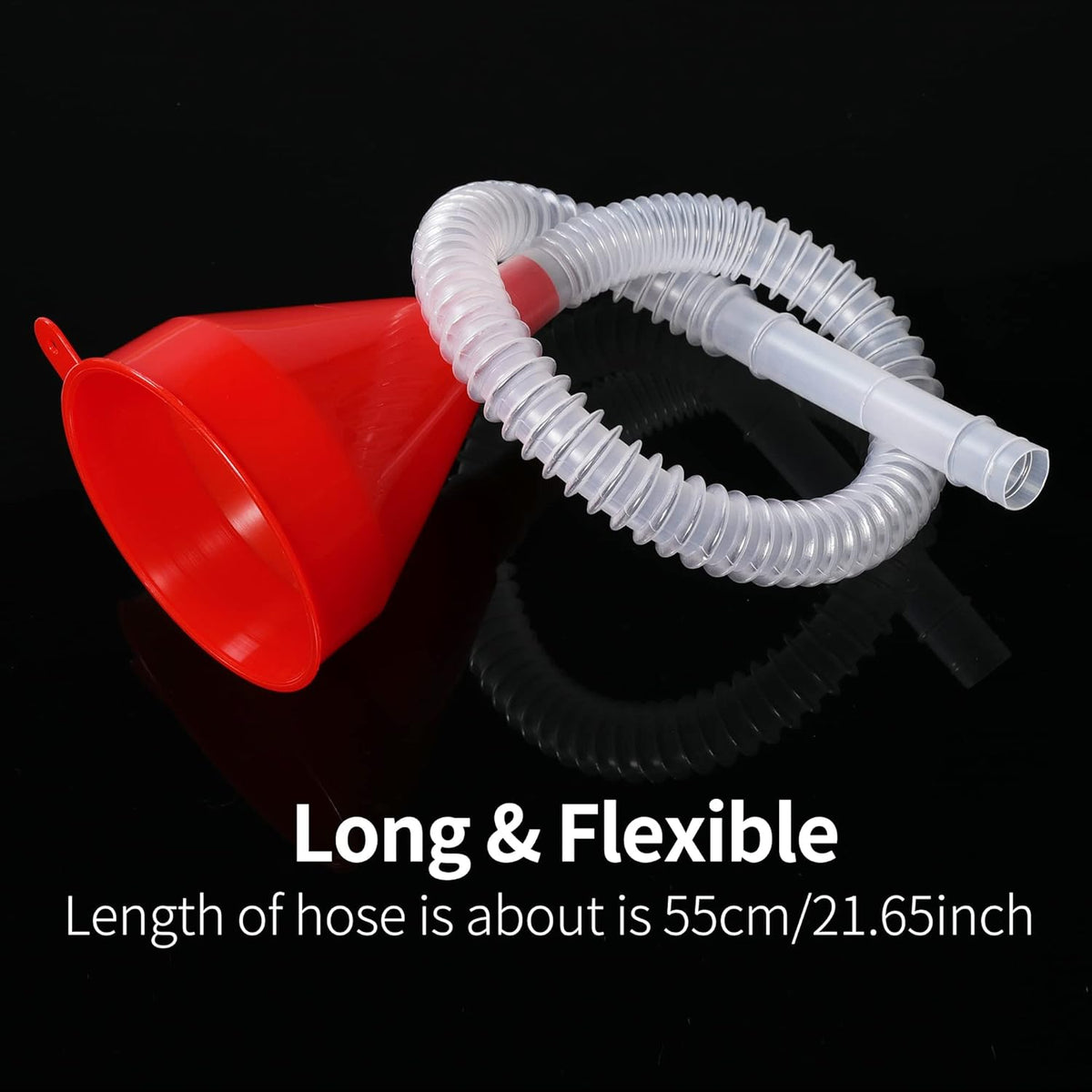 Small Flexible Fuel Funnel with Long Hose Plastic Wide Mouth Filling Funnel Car Funnel for Engine