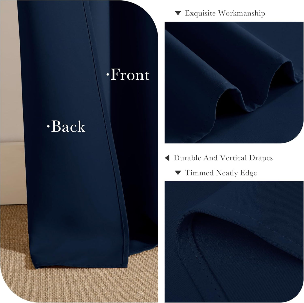 PONY DANCE Black Out Curtains for Bedroom 54 inch Length 2 Panels Set, Thermal Insulated Room