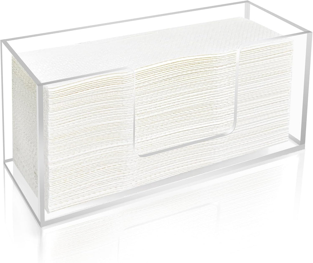 1Pack Acrylic Paper Towel Dispenser, Napkin Holder for Bathroom, Kitchen & Countertop – Paper Towel