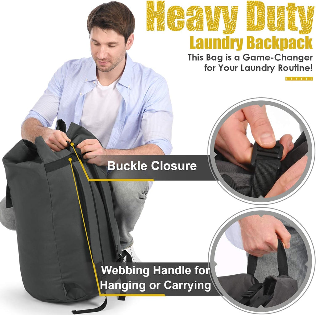 Laundry Backpack Bag, 115L Extra Large Laundry Bags with straps, Heavy Duty Laundry Bag Backpack