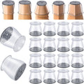 16 Pcs Chair Leg Protectors for Hardwood Floors, Silicone Felt Furniture Leg Cover Pad for