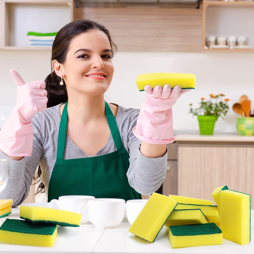 Tanlade 240 Pcs Individually Wrapped Sponge Dishwashing Sponge Bulk Non Scratch Scrub Sponges