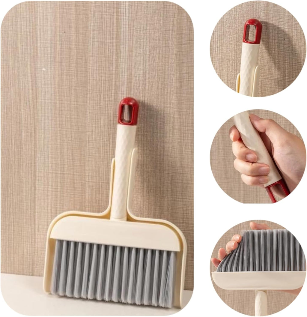 Mini Broom and Dustpan Set - Compact Cleaning Kit for Home, Car, Camping, Pet Hair, Small Spaces &