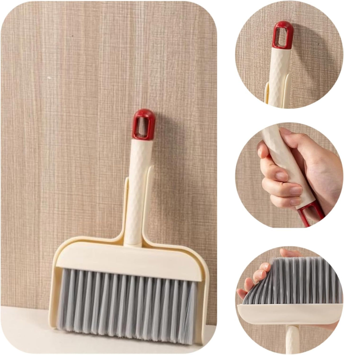 Mini Broom and Dustpan Set - Compact Cleaning Kit for Home, Car, Camping, Pet Hair, Small Spaces &