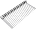 Surpahs Over Sink Foldable Multipurpose Roll-Up Dish Drying Rack, Silicone Wrapped Stainless Steel