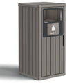 Outdoor Trash Can Waterproof Resin Garbage Can with Garbage Labels Outdoor Trash Bin for Patio