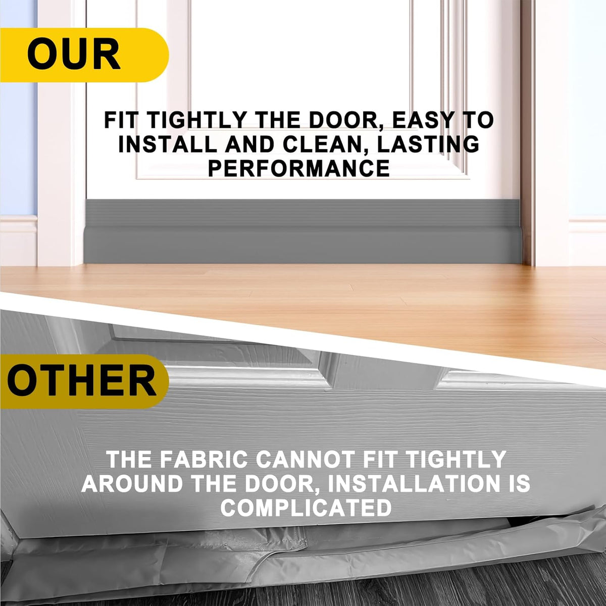 Door Draft Stopper,Door Sweep for Bottom,Weather Stripping Doors Seal Draft Guard Blocker Noise
