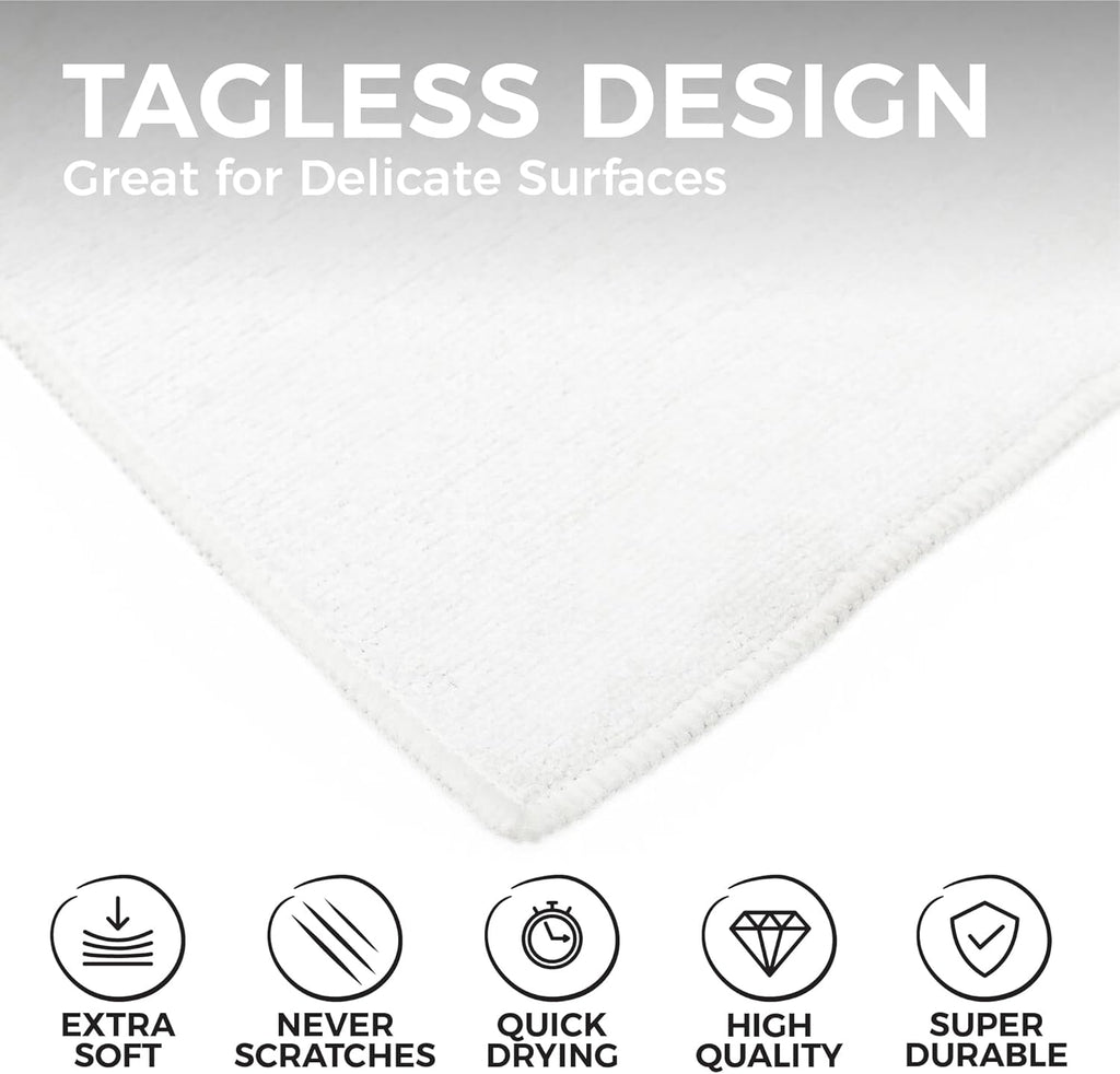 The Rag Company - All-Purpose Microfiber Terry Cleaning Towels - Commercial Grade, Highly